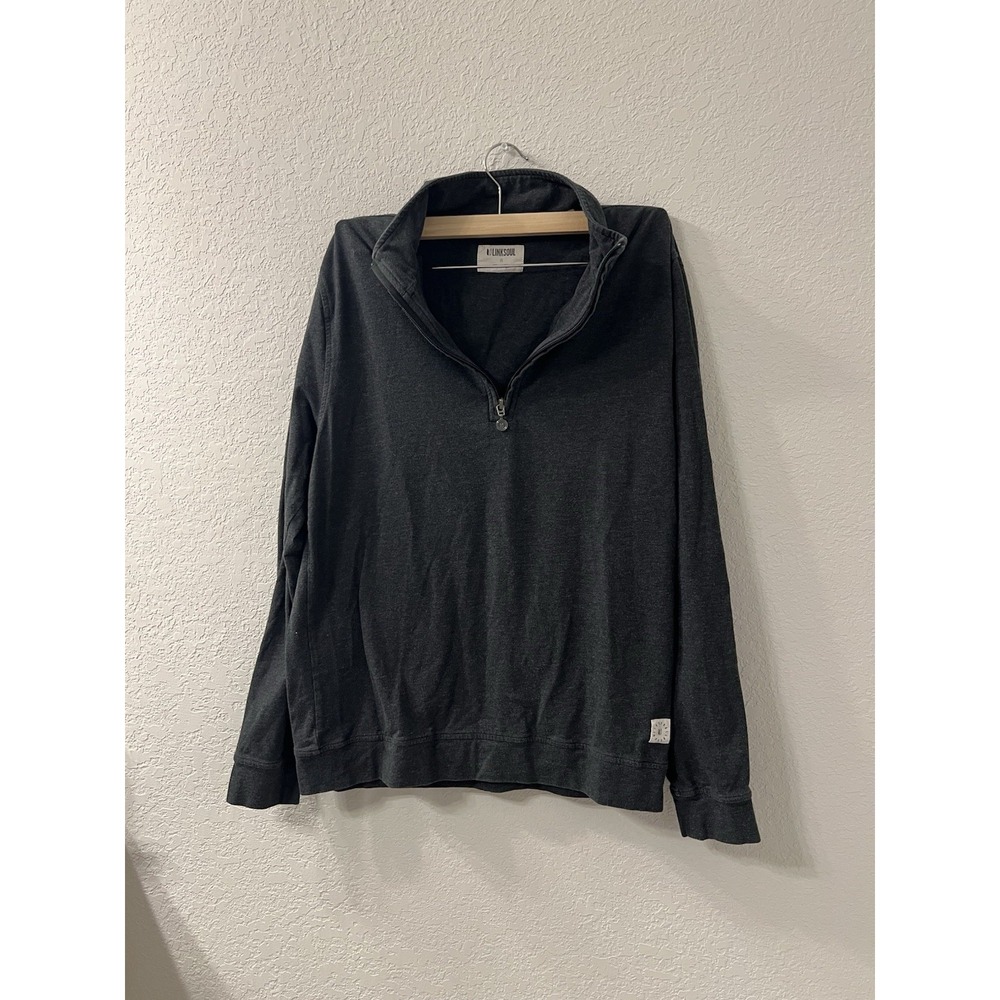 LINKSOUL Gray 1/4 Zip Long Sleeve Pullover Top - Men's Sz S